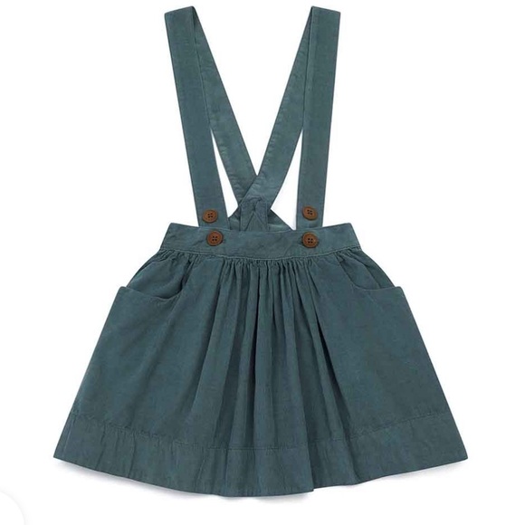 Bonton Other - Bonton Kids Corduroy Skirt with Braces Blue Size 6